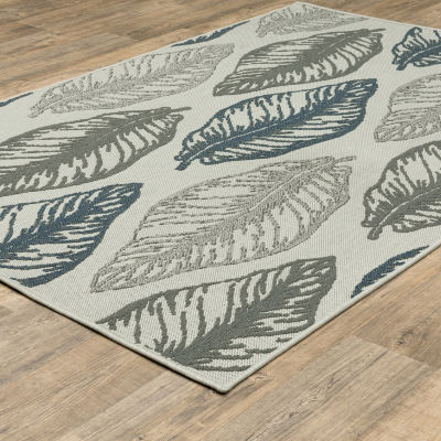 Covington Home Trieste Tropical Leaf Indoor Outdoor Rectangular Area Rug