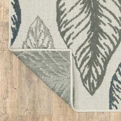 Covington Home Trieste Tropical Leaf Indoor Outdoor Rectangular Area Rug