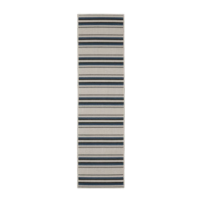 Covington Home Trieste Class Stripe Indoor Outdoor Rectangular Runner