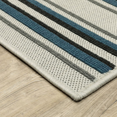 Covington Home Trieste Class Stripe Indoor Outdoor Rectangular Runner