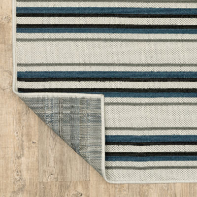 Covington Home Trieste Class Stripe Indoor Outdoor Rectangular Runner