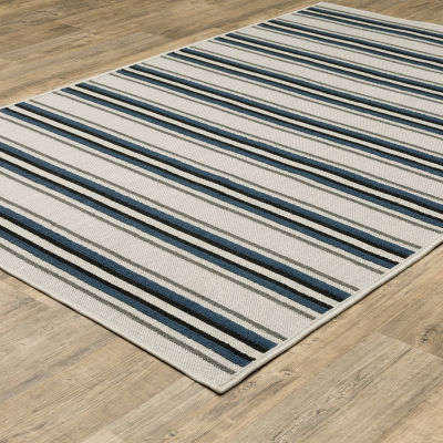 Covington Home Trieste Class Stripe Indoor Outdoor Rectangular Area Rug