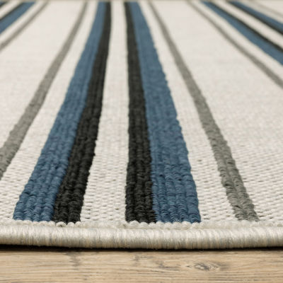 Covington Home Trieste Class Stripe Indoor Outdoor Rectangular Area Rug