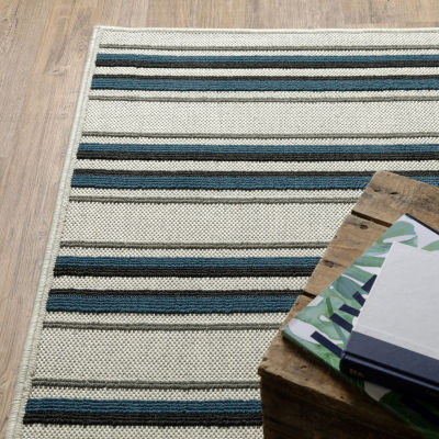 Covington Home Trieste Class Stripe Indoor Outdoor Rectangular Area Rug