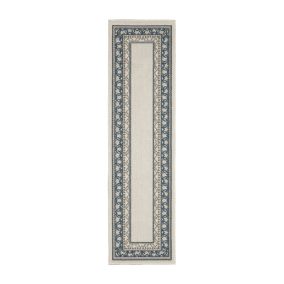 Covington Home Trieste Vintage Bordered Indoor Outdoor Rectangular Runner