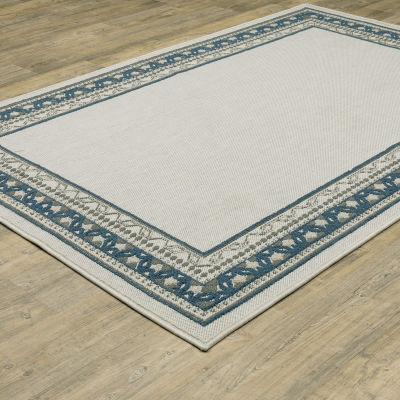 Covington Home Trieste Vintage Bordered Indoor Outdoor Rectangular Area Rug