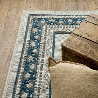 Covington Home Trieste Vintage Bordered Indoor Outdoor Rectangular Area Rug