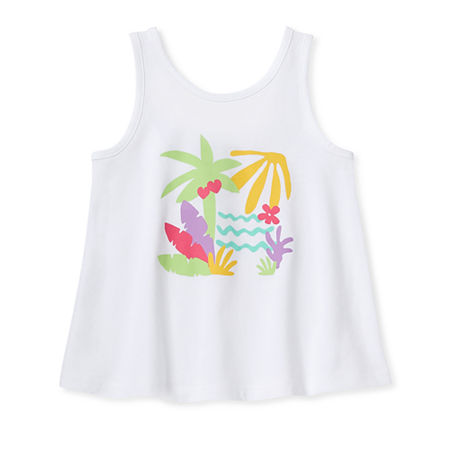 Okie Dokie Toddler & Little Girls Round Neck Tank Top, 3t, White