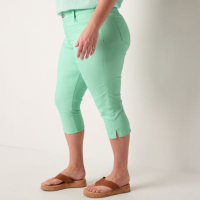 NEW! ST. JOHN'S BAY Mid-Rise Plus Size Capri Pants, 16W 20W 24W