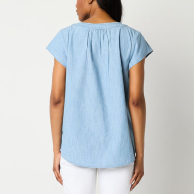 St. John's Bay Womens Short Sleeve Blouse