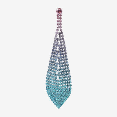Bijoux Bar Silver Tone Multi Color Glass Drop Earrings