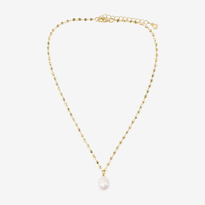 Bijoux Bar Delicates Gold Tone Womens Simulated Pearl 16 Inch Pendant Necklaces