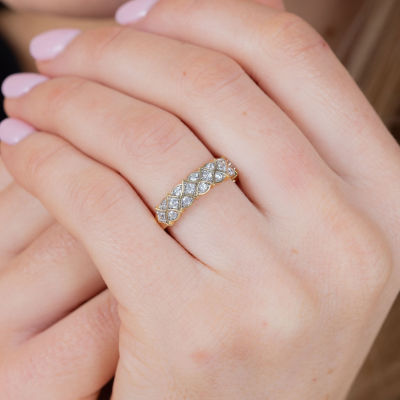 (H-I / I1) Womens 2MM 1/2 CT. T.W. Lab Grown White Diamond 10K Gold Band