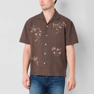 Arizona Mens Boxy Fit Embroidered Camp Shirt