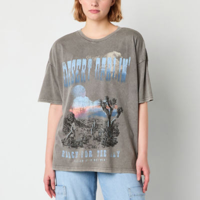 Arizona Juniors Womens Crew Neck Short Sleeve Graphic T-Shirt