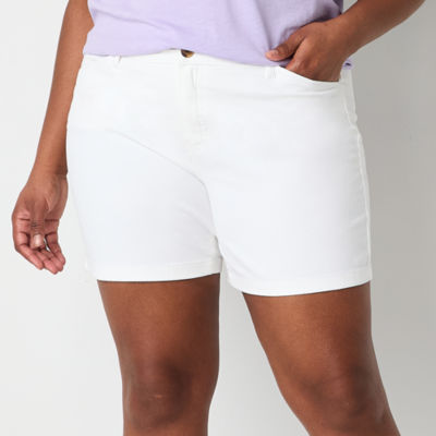 St. John's Bay Womens 6" Mid Rise Plus Chino Short