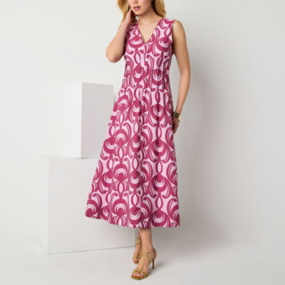 Worthington Womens Short Sleeve Maxi Dress