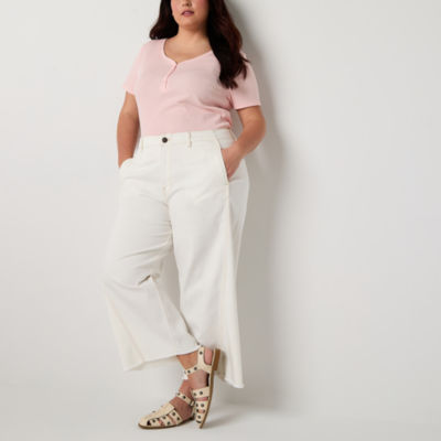 a.n.a - Plus Soft Drape Womens High Rise Wide Leg Jean