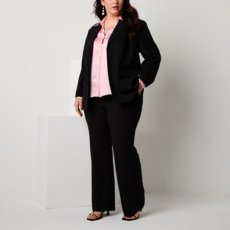 Worthington Womens Regular Fit Blazer Plus, 1x, Black