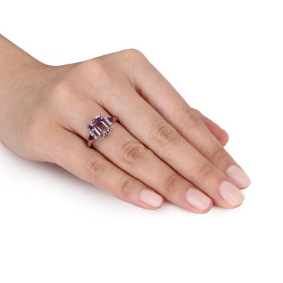 Genuine Ametrine Amethyst and Diamond-Accent Ring