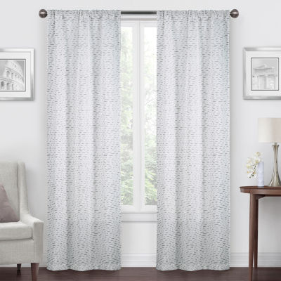 Regal Home Chenille Slub Rod Pocket Sheer Set of 2 Curtain Panels