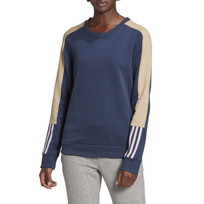 Adidas Essentials Logo Colorblock Womens Crew Neck Long Sleeve