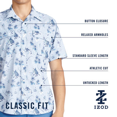 IZOD Breeze Mens Classic Fit Short Sleeve Button-Down Shirt