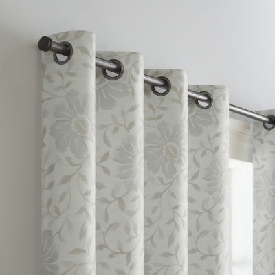 Eclipse Andes Floral Print Grommet Top Energy Saving 100% Blackout Single Curtain Panels