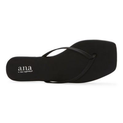 a.n.a Womens Square Toe Flat Sandals