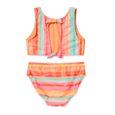 Thereabouts Little & Big Girls Striped Bikini Set