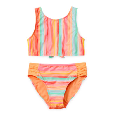 Thereabouts Little & Big Girls Striped Bikini Set