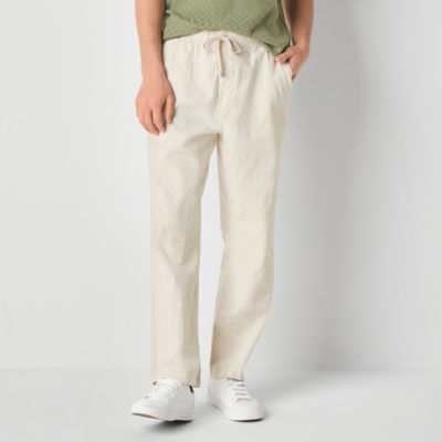 mutual weave Mens Relaxed Fit Pull-On Linen Pants
