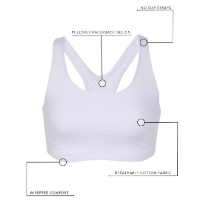 Leading Lady® The Serena Wirefree Cotton Racerback Sports Bra- 514