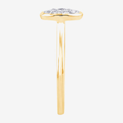 Diamond Blossom (G / Si2) Womens 3/4 CT. T.W. Lab Grown White 10K Gold Round Cocktail Ring