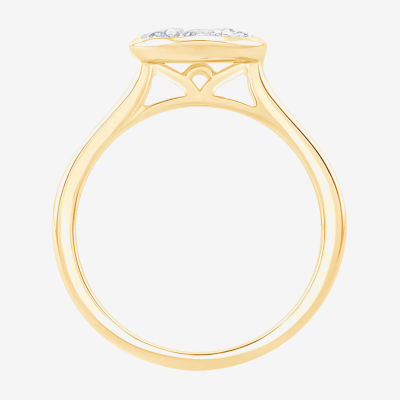 Diamond Blossom (G / Si2) Womens 3/4 CT. T.W. Lab Grown White 10K Gold Round Cocktail Ring