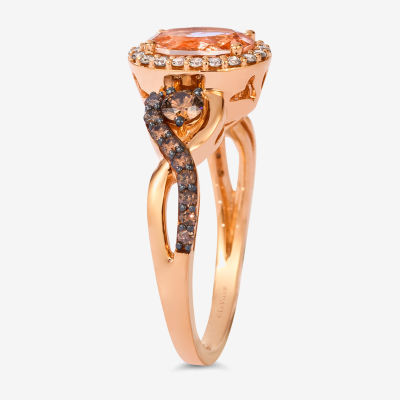 Le Vian® Ring featuring / CT. Peach Morganite™ 3/ Chocolate Diamonds® 1/ Nude Diamonds™ set 14K Strawberry Gold