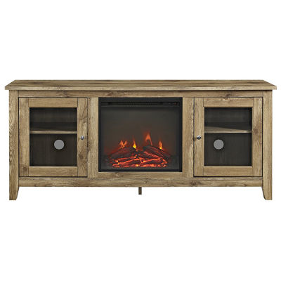 58" Wood Media TV Stand Console with Electric Fireplace JCPenney