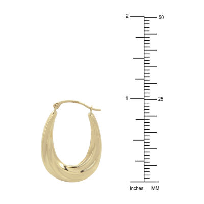 Womens 14K Gold 28mm Round Hoop Earrings