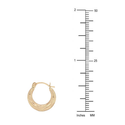 14K Gold 15mm Round Hoop Earrings