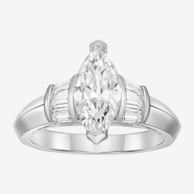 DiamonArt® Womens White Cubic Zirconia Sterling Silver Engagement Ring JCPenney