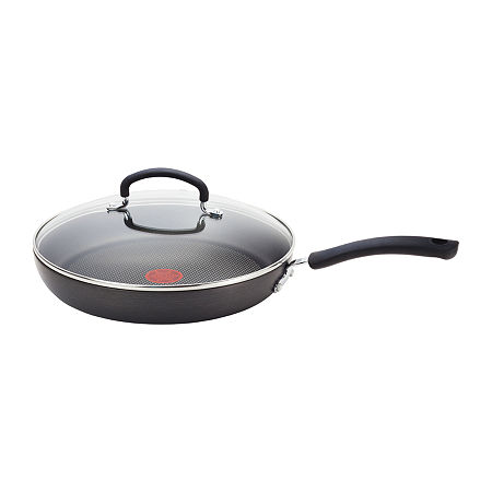 T-Fal 10 Aluminum Saute Pan With Lid, One Size, Red