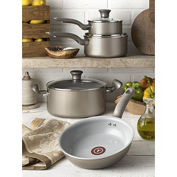 T-FAL 18-Piece Initiatives 11.5-in Aluminum Cookware Set with Lid