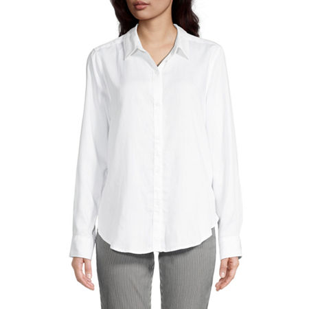  Liz Claiborne Tall Womens Long Sleeve Regular Fit Button-Down Shirt