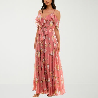 Premier Amour Short Sleeve Floral Maxi Dress