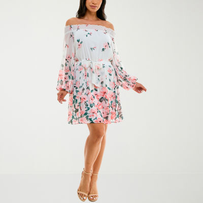 Premier Amour Floral Long Sleeve Fit + Flare Dress