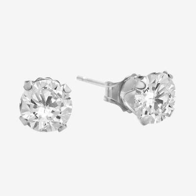 Men’s Lews Hamlton 10mm Round 18k Whte Gold Mult-Cubc Zrcona
