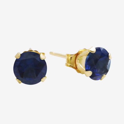 Gemstone 10K Gold 6mm Round Stud Earrings