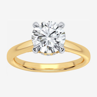 G-H / SI1-SI2) Womens CT. T.W. Lab Grown White Diamond 14K Gold Round Solitaire Engagement Ring