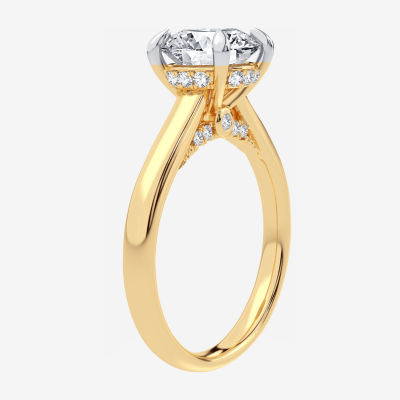 G-H / SI1-SI2) Womens CT. T.W. Lab Grown White Diamond 14K Gold Round Solitaire Engagement Ring