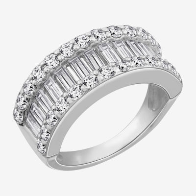 Diamonart White Cubic Zirconia Sterling Silver Anniversary Band